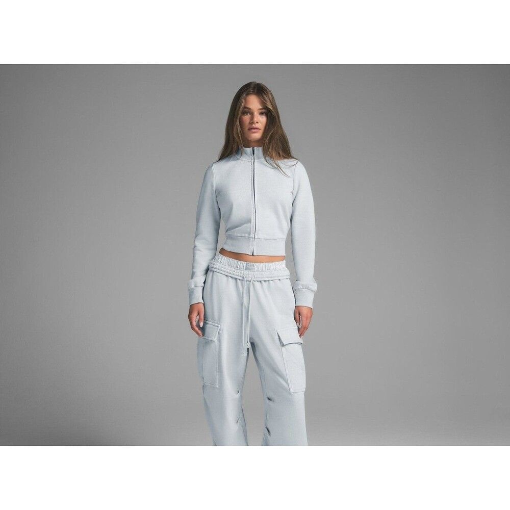 Skims Boyfriend Track Jacket Zen Blue